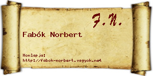 Fabók Norbert névjegykártya